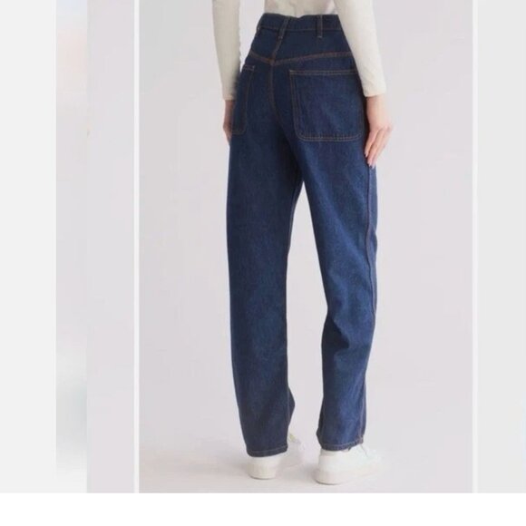 NWT The Great Miner Jeans  High Rise Relaxed Straight Dark Wash Denim Rinse Wash - Picture 6 of 11